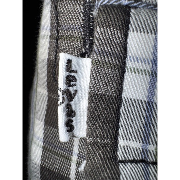 Y2K Levi's Shorts Men 34 Brown Gray Plaid Cargo Pockets Baggy White Tab 12463 - Picture 7 of 8